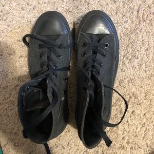 All black high top converse